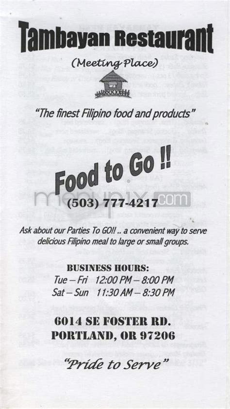 tambayan portland|tambayan restaurant portland or.